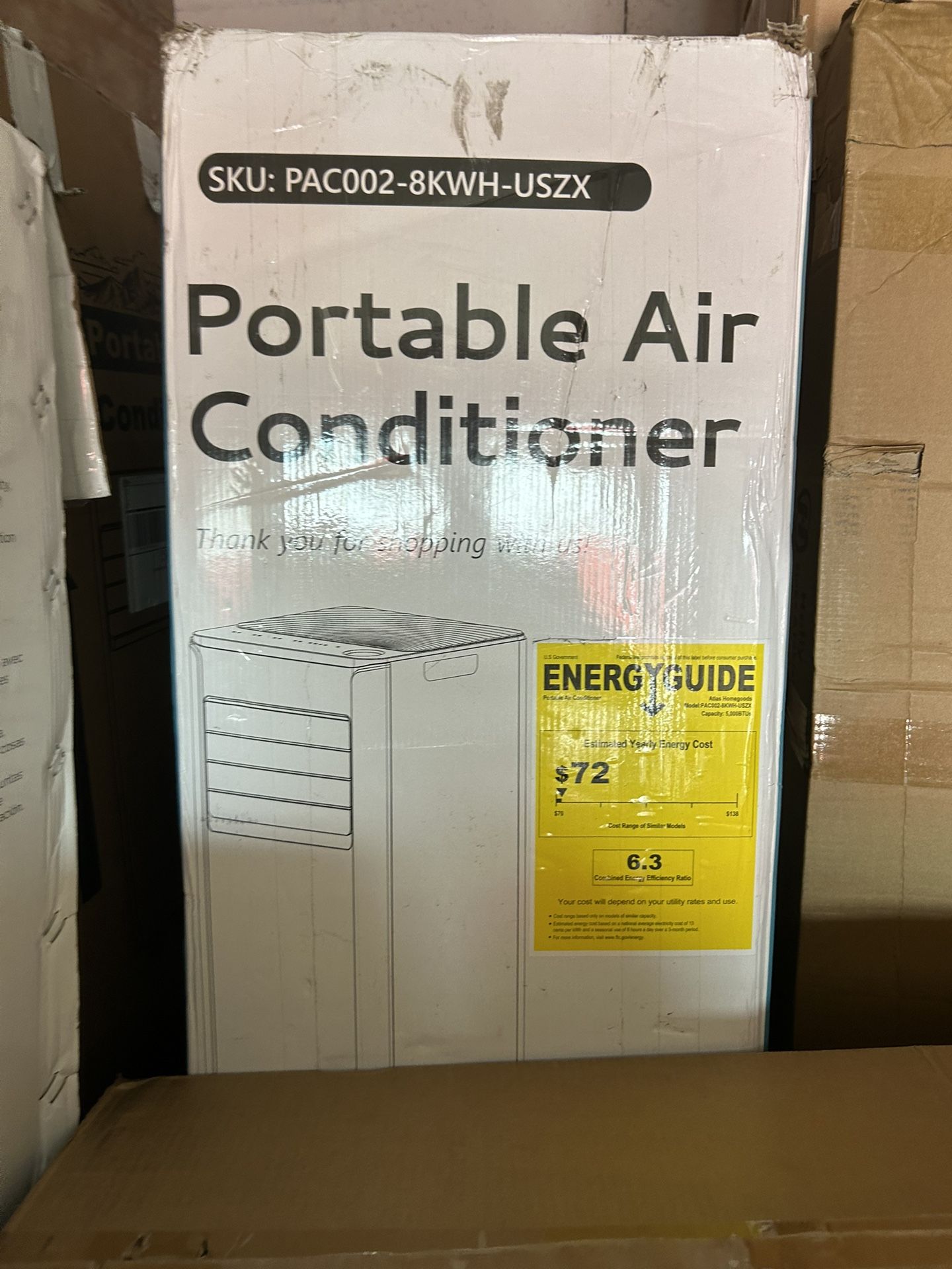 5,000 BTU 115-Volt 3-in-1 Portable Air Conditioner Unit Cools up to 150 sq. ft. with Dehumidifier and Remote in White