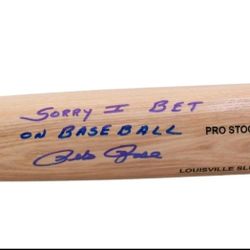 Pete Rose Signed Louisville Slugger Bat  "Sorry I Bet On Baseball"   JSA