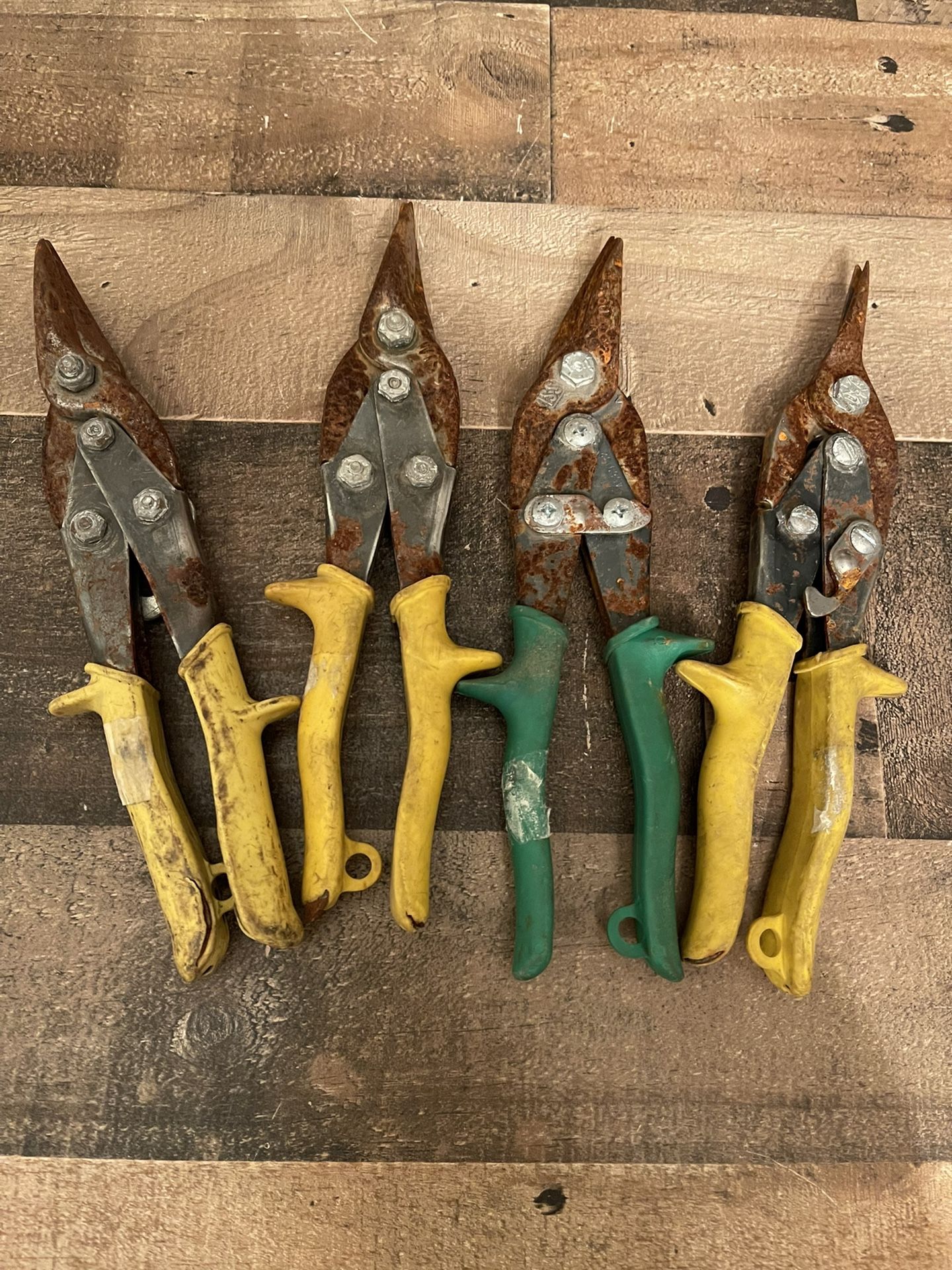 4 -Vintage Metal Cutting Tin Snips 3 Pair Of Wiss M3-2 M2-1 Diamalloy-Das10 -1