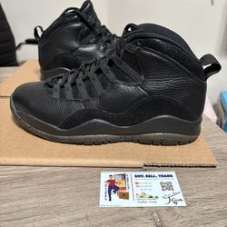 Size 8.5 - CLEAN Air Jordan 10 Retro x OVO Black 2016