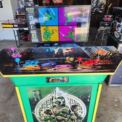 Teenage Mutant Ninja Turtles TMNT 1990 Movie Themed Arcade Pedestal 4 Player Raspberry Pi 4 Powered. Not Arcade 1up Or Pandoras Box