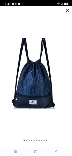 Costway Navy Blue Drawstring Backpack