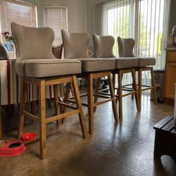Upholstered Swivel Bar Stools 