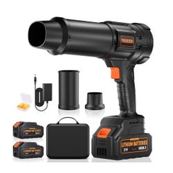 990,000 RPM Cordless Leaf Blower - 21V Electric Handheld Leaf Blower with 2×4.0Ah Batteries & Fast Charger - Lightweight