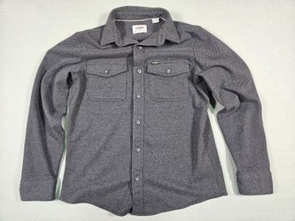 Wrangler Women Gray Heathered Flannel Button Down Shirt M