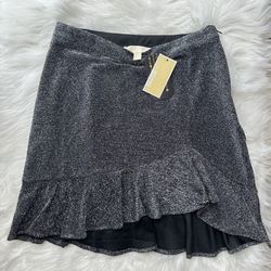 Michael Kors Silver and Black Glitz Party Skirt NWT MSRP $88.00