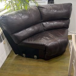 Brown Leather Sectional Piece (Corner Seat) – $10 MUST GO 