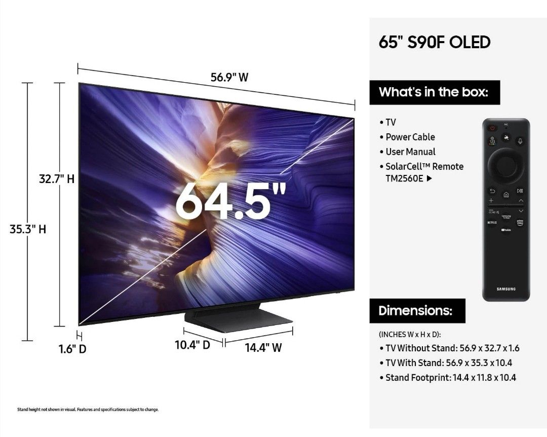 SAMSUNG 65"INCH OLED 4K S90F