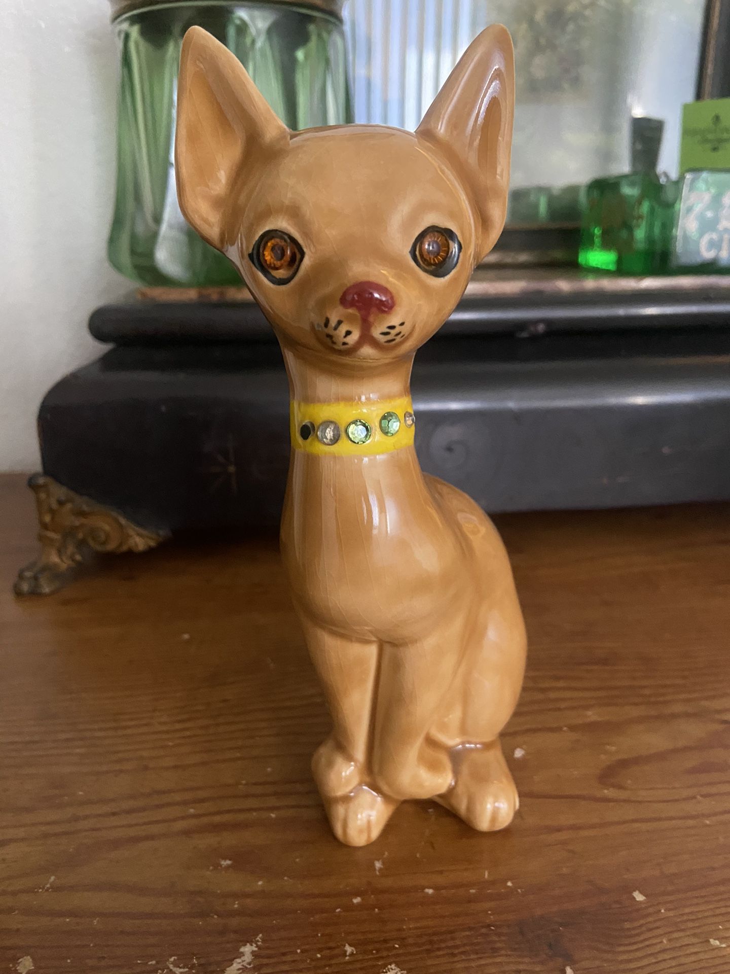 Vintage California USA Mold Cat With Rhinestone Collar