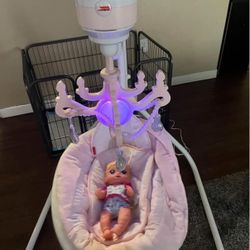 Pink Chandelier Swing - Like new