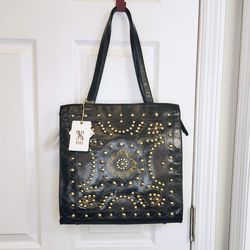 BRAND NEW HOBO INTL AVALON SHOULDER BAG VINTAGE LEATHER BOHO EMBROIDERED STUDDED PURSE RETAIL $348