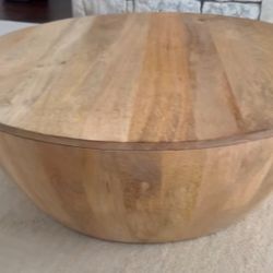 Drum coffee table *NO STORAGE INSIDE *