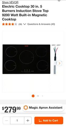Vevor Glass Stove Top - 5 Burners - Brand New