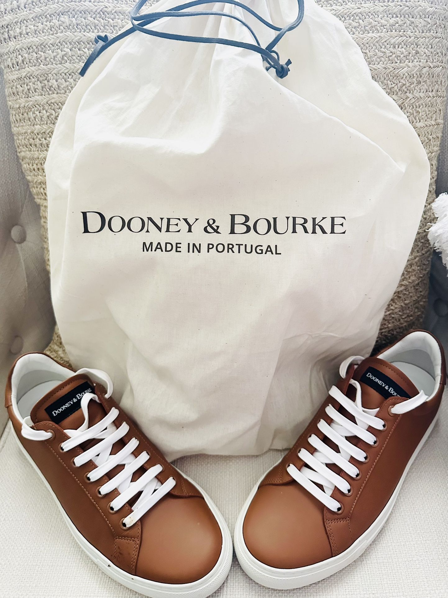 Dooney & Bourke All-Leather Camel Sneakers – Size 8, Worn Once, w/ Dust Bag ($98 Retail)