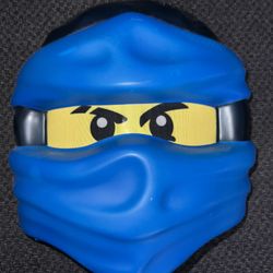 LEGO NINJAGO PLASTIC MASK COSTUME JAY BLUE NINJA HALLOWEEN