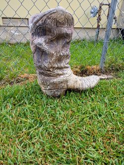 Super Cool Cowboy Boot Cement Planter (Vintage!)