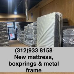 New Mattress, Boxprings & Metal Frame. All Sizes Available. Excellent Quality Low Prices. Twin Mattress At $99. Hablamos Español.