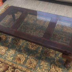 Coffee Table With 3 Glass Inserts