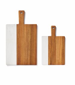 Member's Mark Marble & Acacia Wood Charcuterie Boards, Set of 2 Brand New In Box