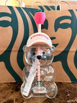 Starbucks Strawberry Glass Bearista Cup