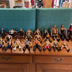 27 Wrestling  Figures Various Sizes One Lot Sale No Breaking Up of Lot
