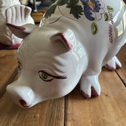 Hand Painted Lg Piggy Bank