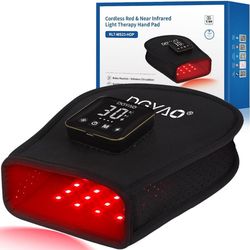 (New in Box)  Cordless Red Light Therapy for Hand Pain Relief 4000mAh Rechargeable Battery FDA Cleared Infrared Gloves LED Light Therapy Pad Device fo