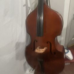 Upright Wooden Double Bass W bow