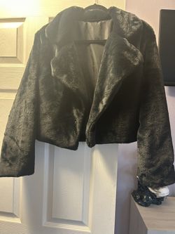Faux Fur Black Coat