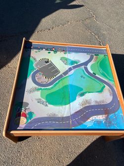 Kids Wooden Train and Play Table