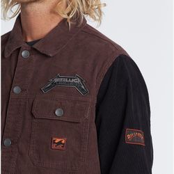 Men’s Billabong Metallic collab Master of Puppets Corduroy Jacket Size L