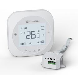 Smart WiFi Thermostat for Home, Programmable Thermostat with C-Wire Adapter, 3H/2C for Heat Pump & Conventional Systems, Tuya App Control, Compatible 