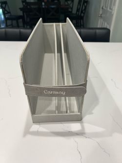 Caraway baking baking pan storage caddy & organizer in gray