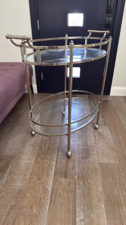Elegant Glass & Silver Bar Cart