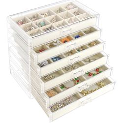 Acrylic Jewerly Box With 6 Drawers! Brand New!