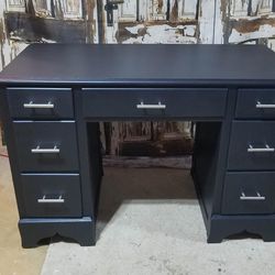 Black Solid Wood Executive Desk