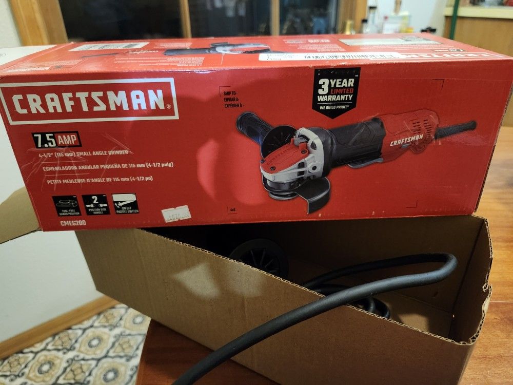 New Craftsman angle grinder 7.5 Amp