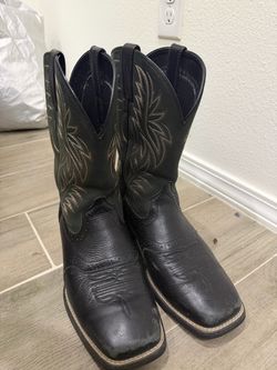 Black Leather Western Cowboy Boots
