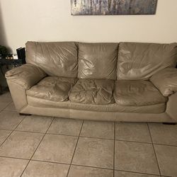 Four Piece Natuzzi Leather Living Room Set 