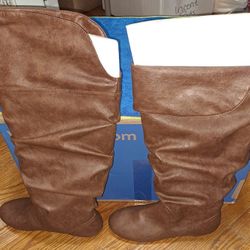 Brown knee or thigh-high Boots Sz 11