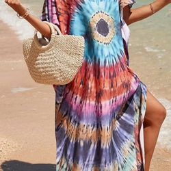 Women's Long Kaftan Bohemian Cardigan Beach Swimsuit Cover Up Dress  Robe