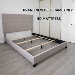 *NEW* Queen Size Bed Frame From ASHLEY Upholstered Bed with Square Button Tufting Cama Queen