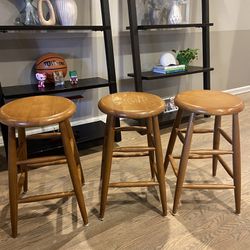Wooden Bar Stools (SET OF 3) GENTLY USED 