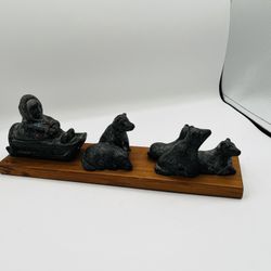 Vintage Edmund Wolf Original Hand Carved Soap Stone Sculpture Figurine 