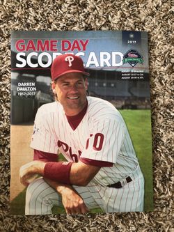 Philadelphia Phillies Scorecard from 2017 honoring Darren Daulton