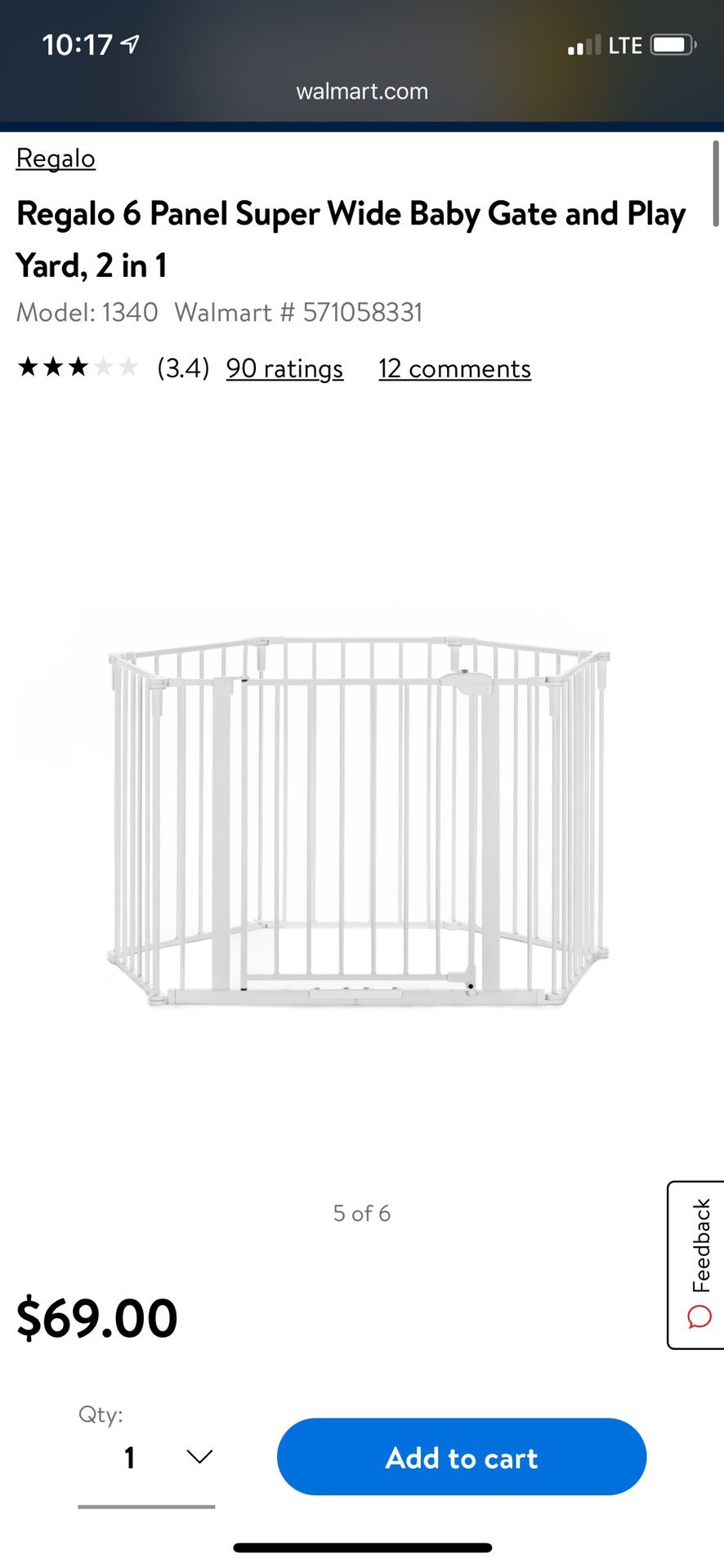 2 Extra large baby gate/play area in one