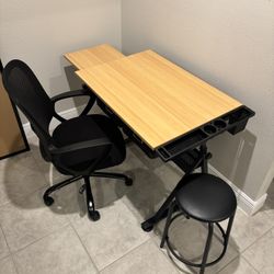 Work Desk/ Drawing Desk W/ Office Chair