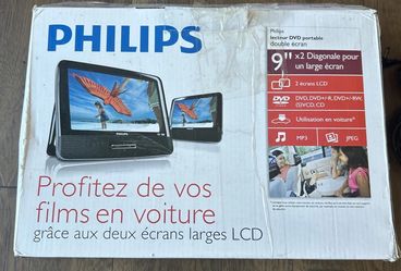 Philips PD9012/37 Dual 9” Portable DVD Player Twin Screens  Open Box RETRO!