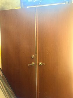 Vintage solid wood double entry door 36” x 80”