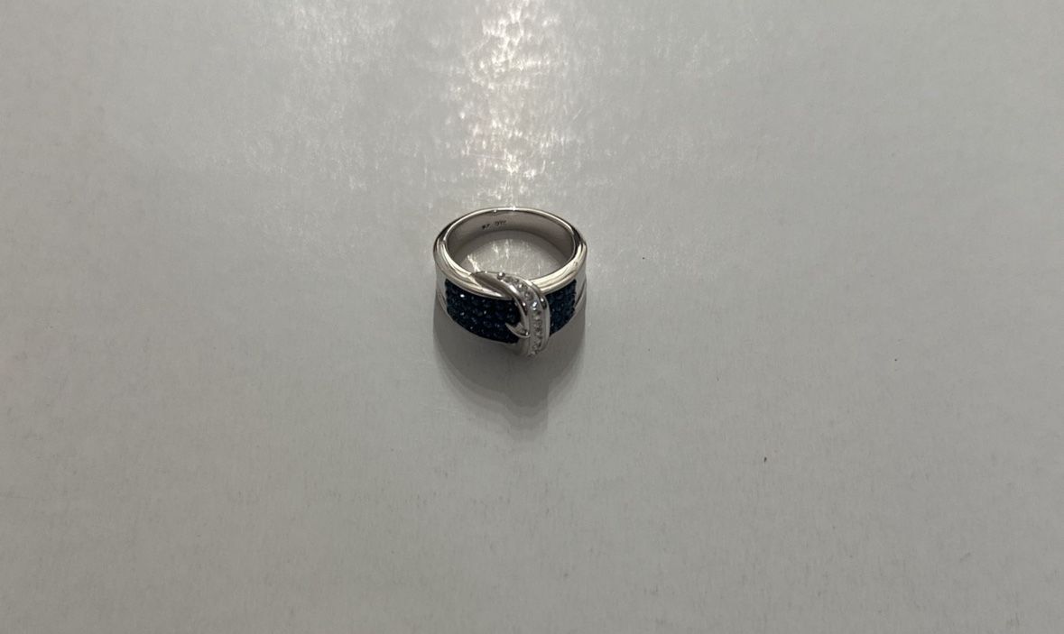 Blue & White Austrian Crystal Ring